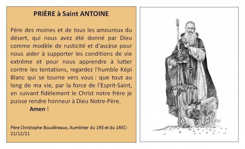 Saint Antoine, saint patron de la Légion étrangère